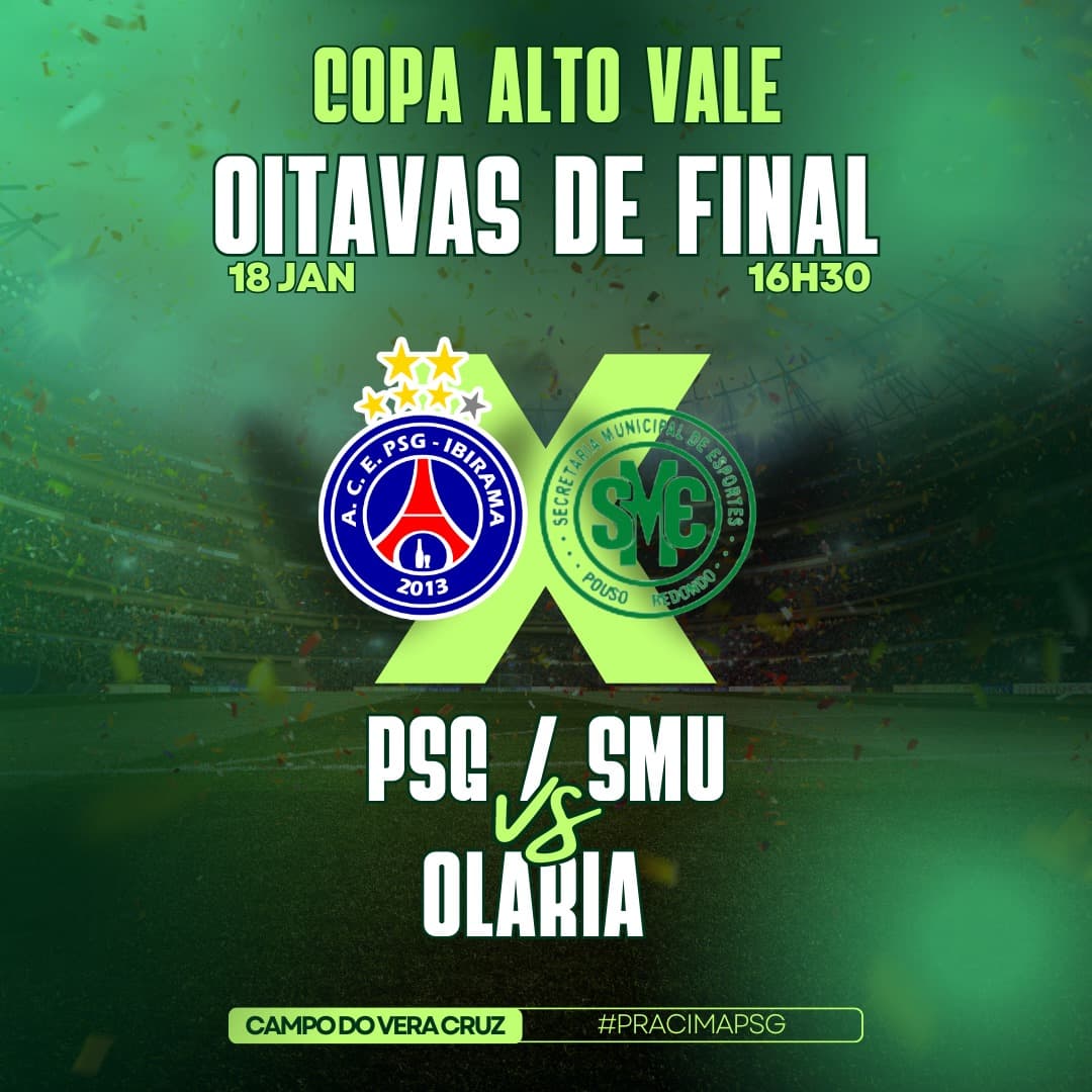 PSG/SMU Enfrenta Olaria de Pouso Redondo nas Oitavas de Final da Copa Alto Vale PSG/SMU Enfrenta Olaria de Pouso Redondo nas Oitavas de Final da Copa Alto Vale